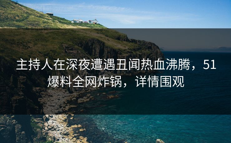 主持人在深夜遭遇丑闻热血沸腾，51爆料全网炸锅，详情围观