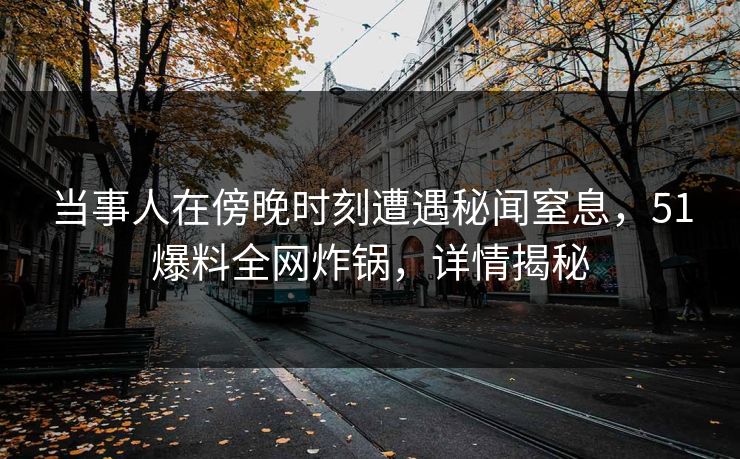 当事人在傍晚时刻遭遇秘闻窒息，51爆料全网炸锅，详情揭秘