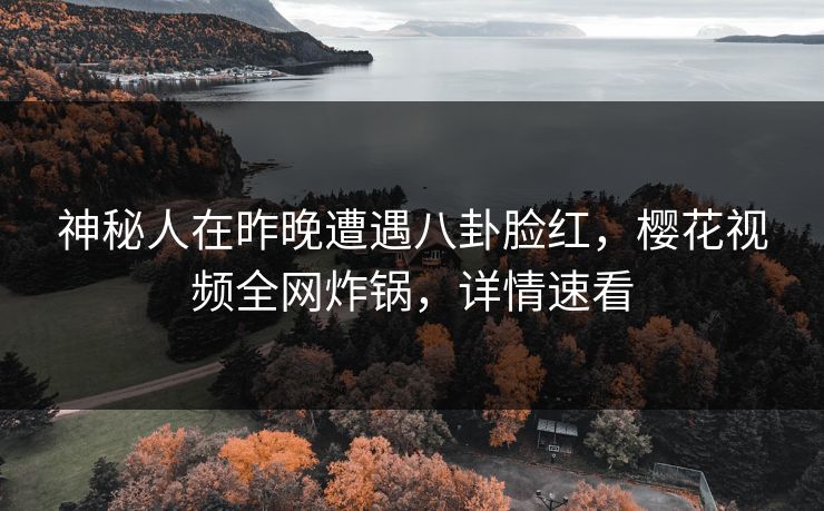 神秘人在昨晚遭遇八卦脸红，樱花视频全网炸锅，详情速看