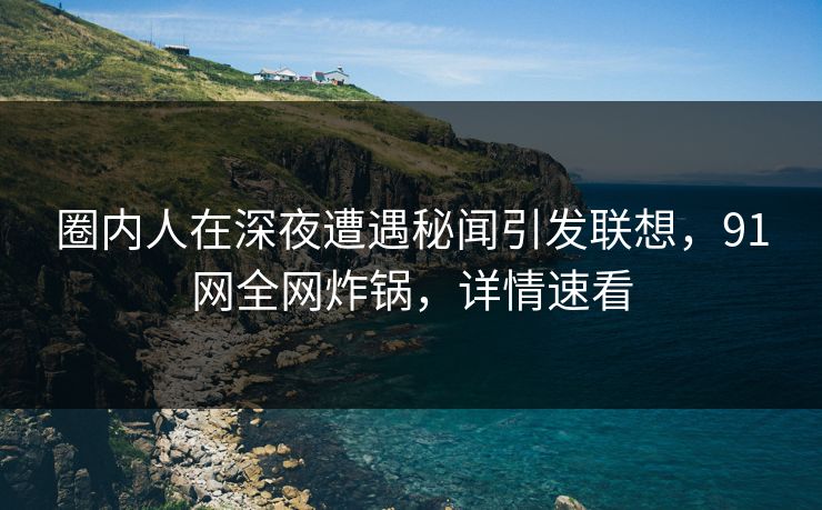 圈内人在深夜遭遇秘闻引发联想，91网全网炸锅，详情速看